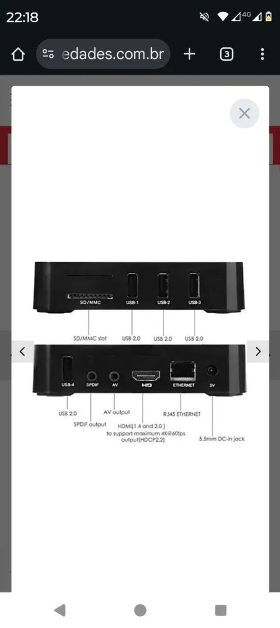 Smart  Android 14.1 4K Ultra HD Media Player HDMI Wi-Fi - Foto 2