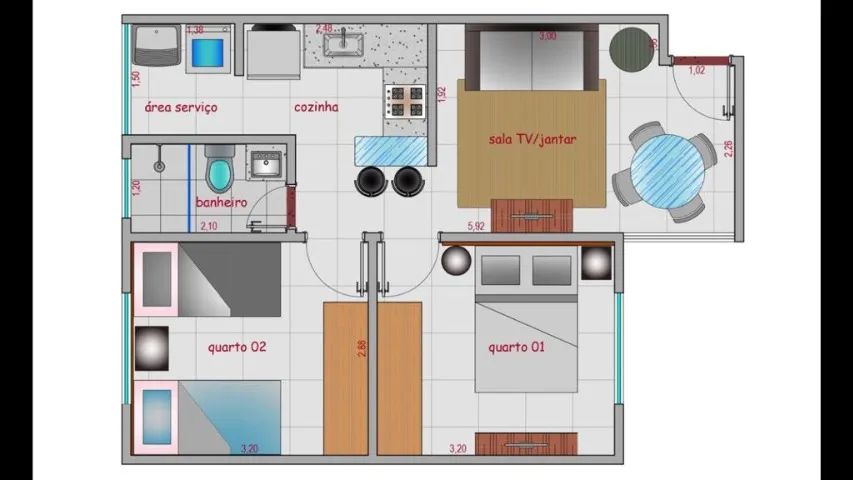 Apartamento mobiliado, dois quartos, bairro Piratininga - Foto 12