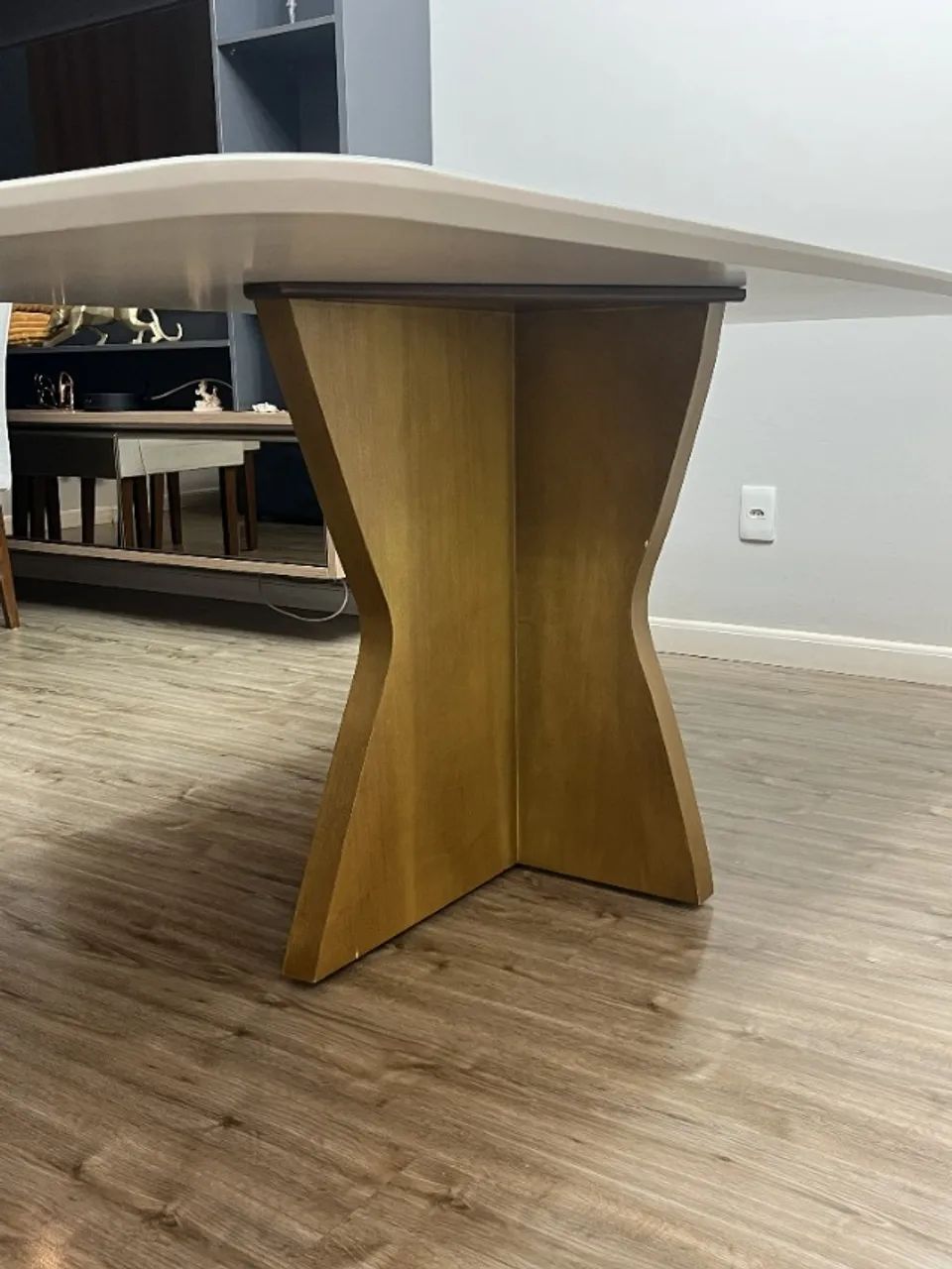 Mesa de jantar, 6 lugares, cadeiras em tecido - Foto 2