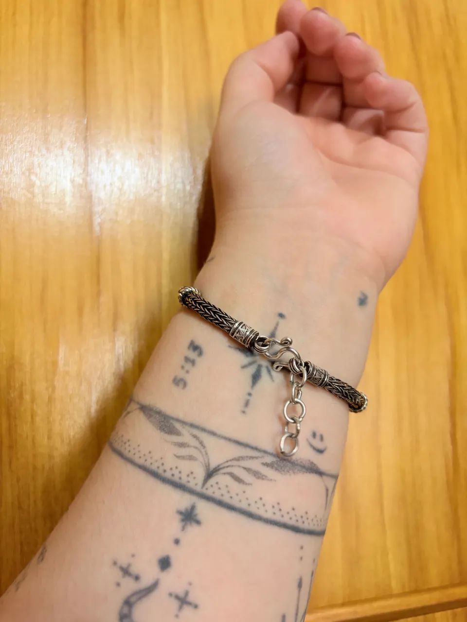 pulseira de prata bali envelhecida roliça (nova) - Foto 3