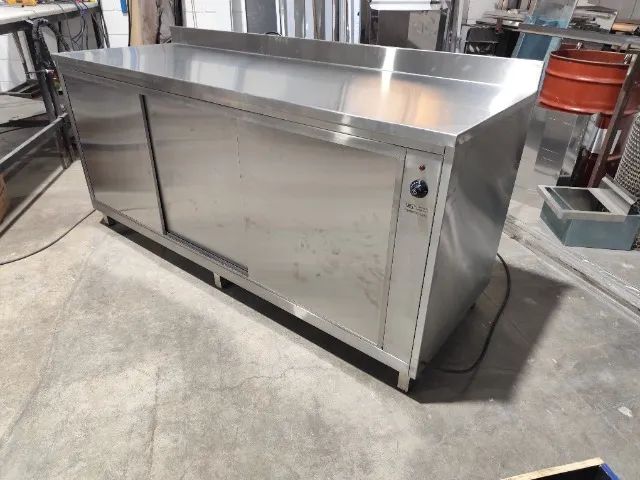 Balcão Refrigerado Industrial em Inox 2850x650x900 com 5 Portas 