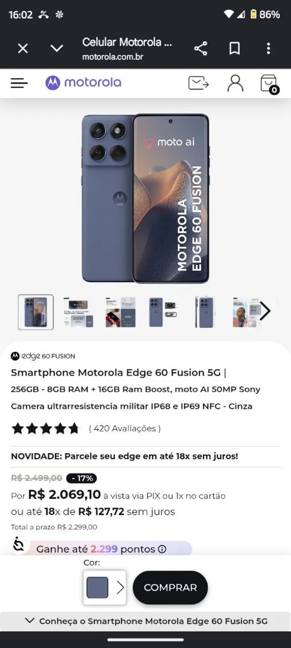 Motorola Edge 60 Fusion. Venda!!! - Foto 2