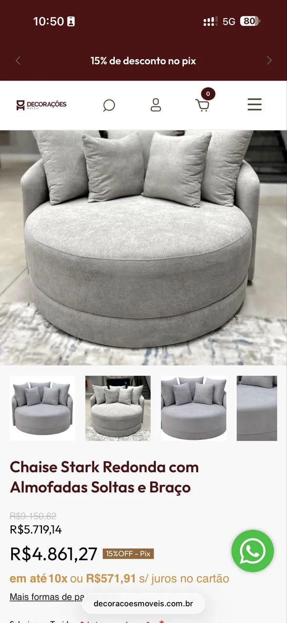 Sofá chaise redondo - Foto 2