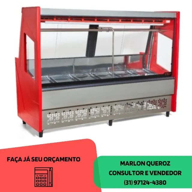 Balcão de Açougue 2m Vermelho Polar