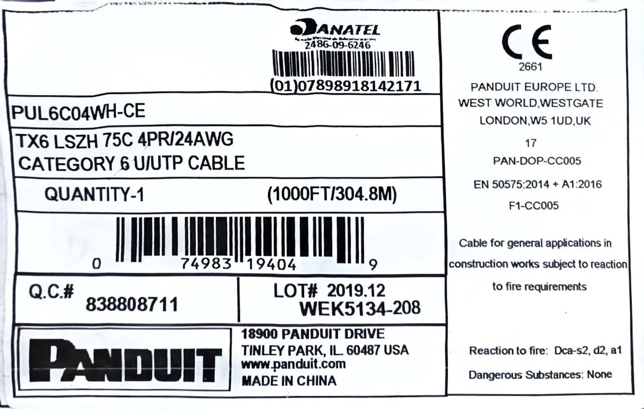 Cabos de Rede Profissionais - Panduit + CommScope SYSTIMAX CAT6 - Foto 3