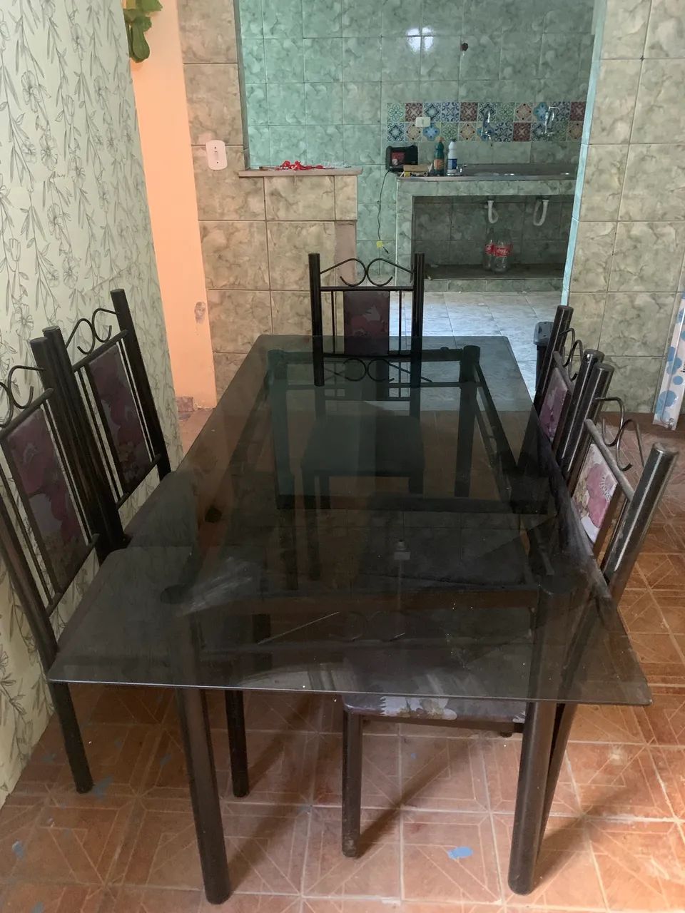 Mesa vidro 6 cadeiras - Foto 3