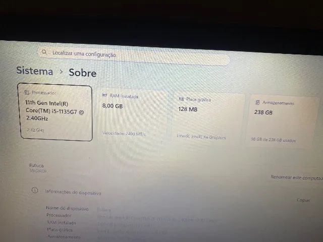 Notebook Ultra Core i5 11ª, 8GB RAM e SSD 256GB - Foto 5