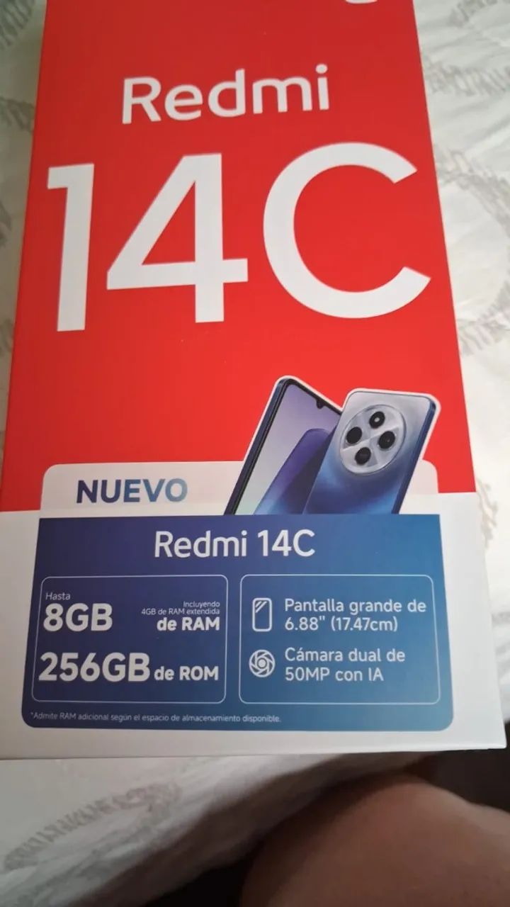 Celular Redmin 14C na caixa e nota fiscal