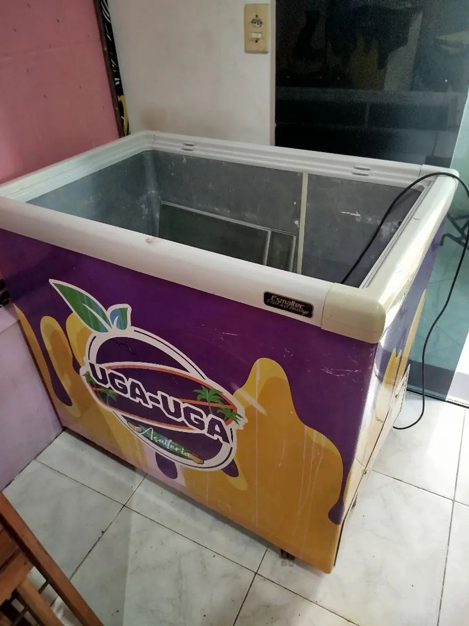 Freezer de tampa de vidro 