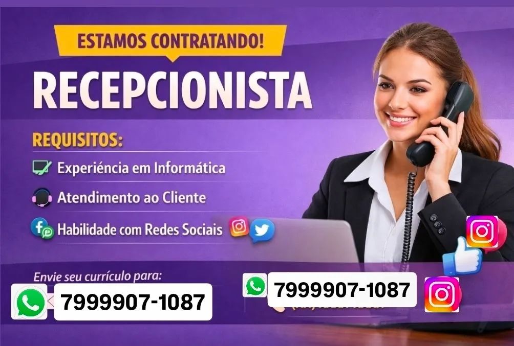 Estanos contratando recepcionista 