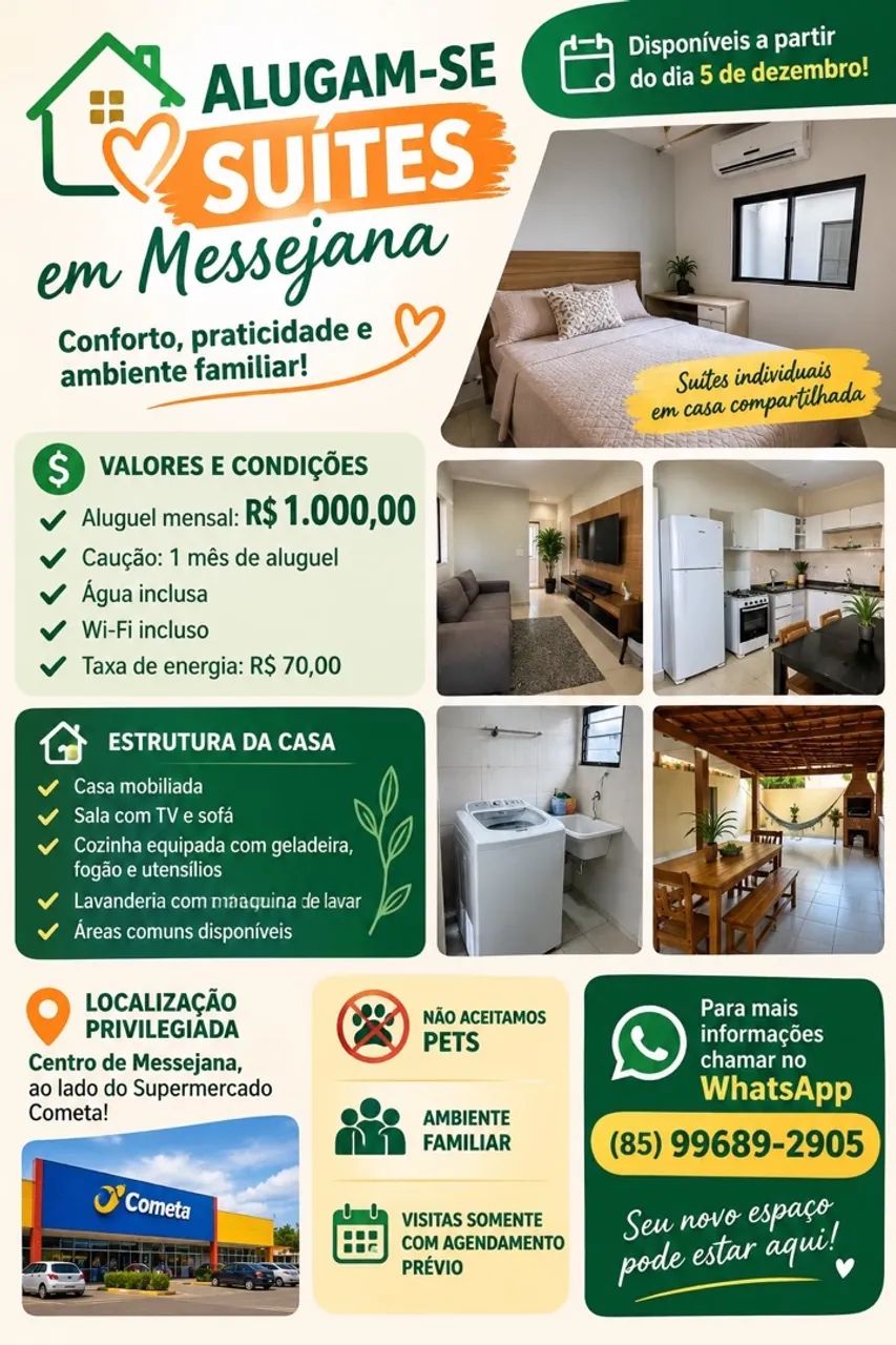 Locação de Quartos (Somente Mulheres)