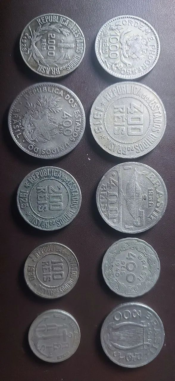 Lote de moedas antigas (Réis).