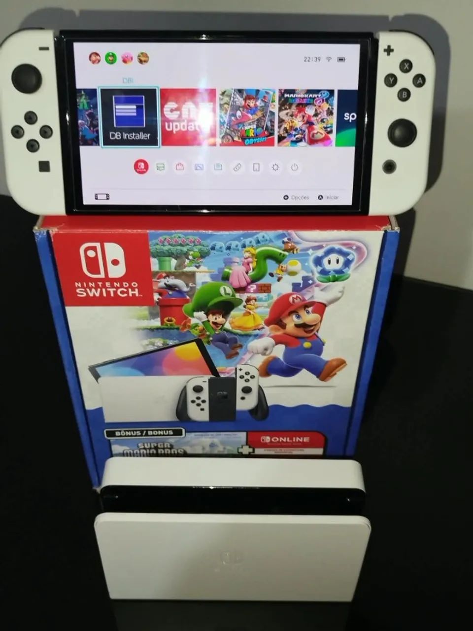 Nintendo Switch OLED desbloqueado com Pro Controller e case de proteção - Foto 4