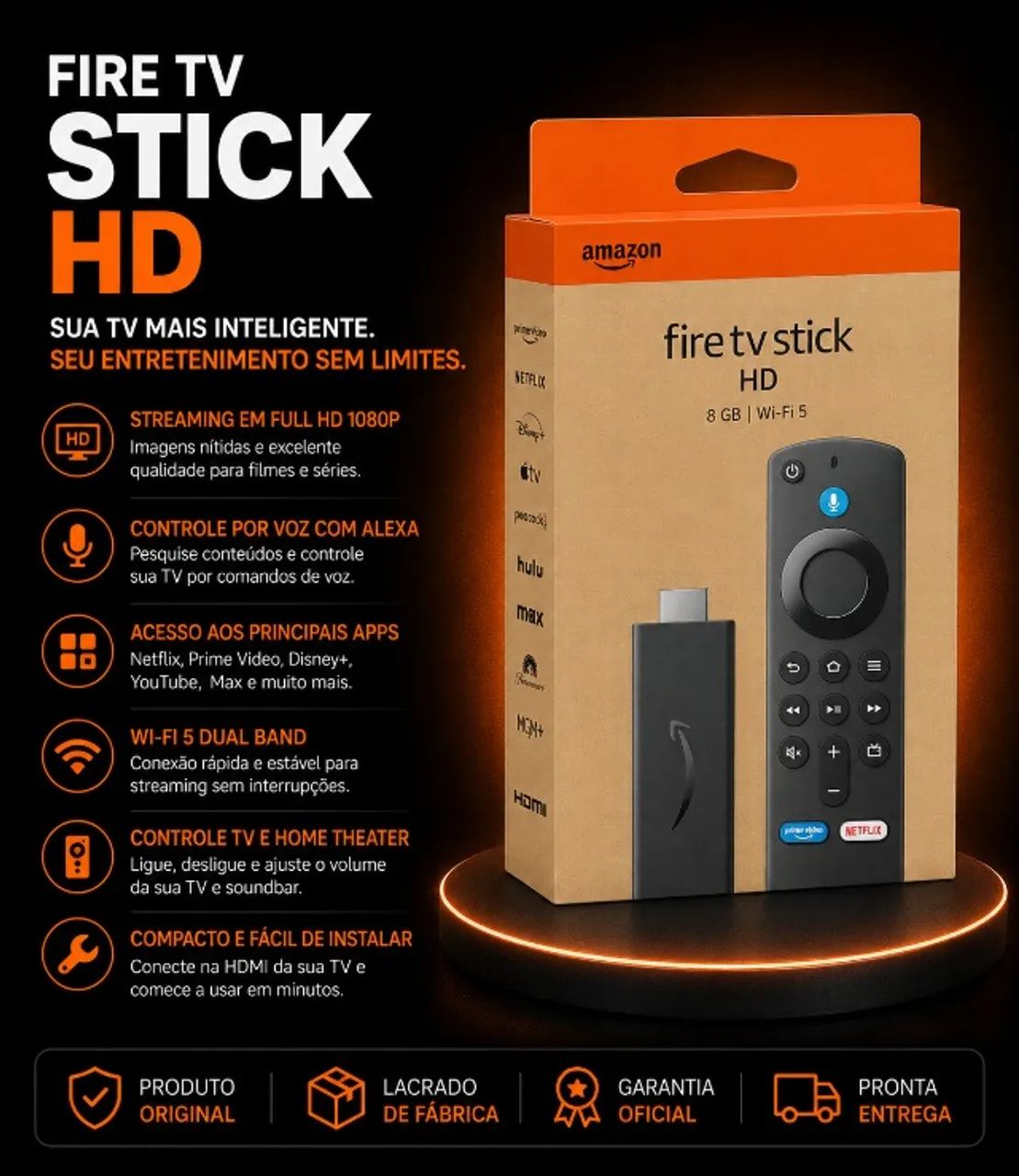 Amazon Fire TV Stick Full HD Transforme Sua TV em Smart