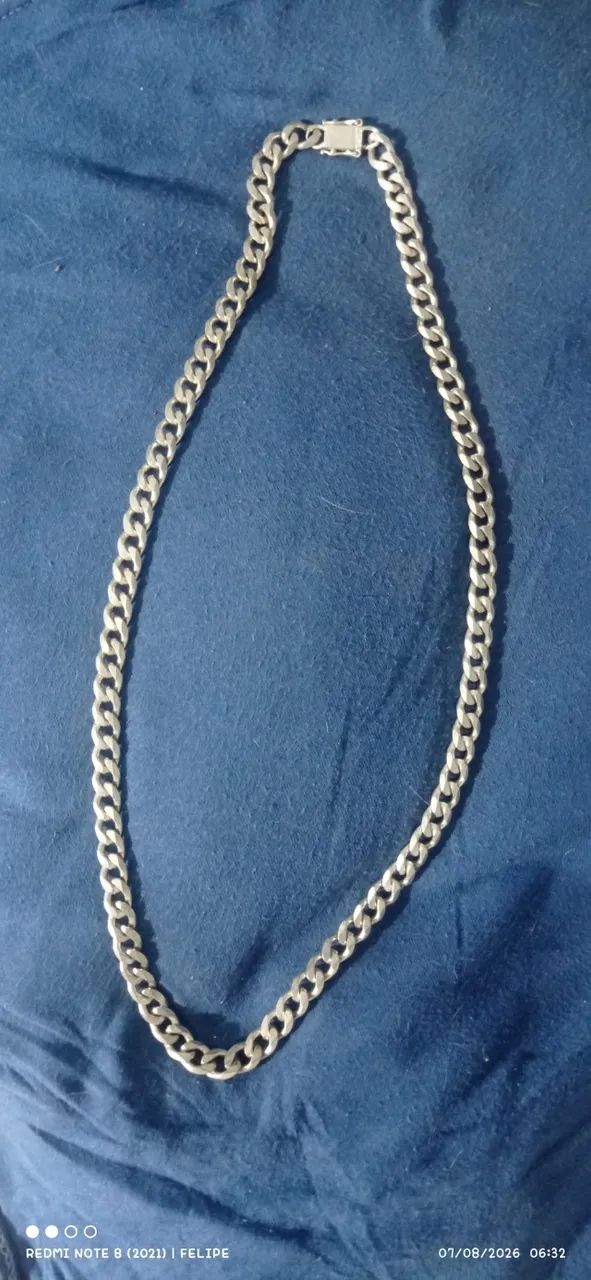 Banhada a prata Fecho Gaveta ! 70 cm  - Foto 3