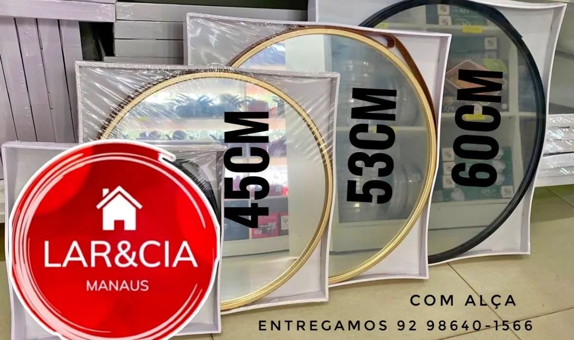 Espelho redondo com alça com entrega gratis  - Foto 4