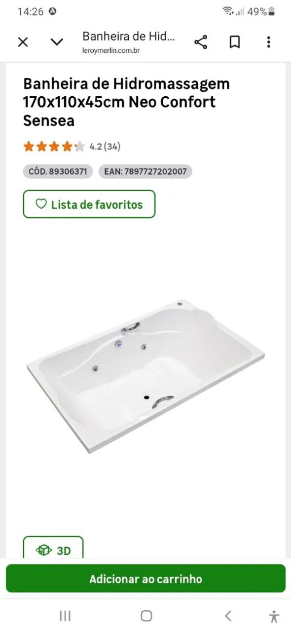 Banheira de hidro marca aquplas 