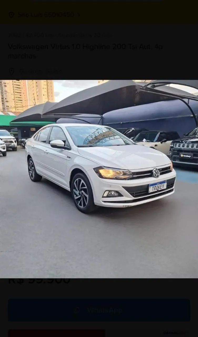 Volkswagen Virtus VIRTUS Highline 200 TSI 1.0 Flex 12V Aut 2019