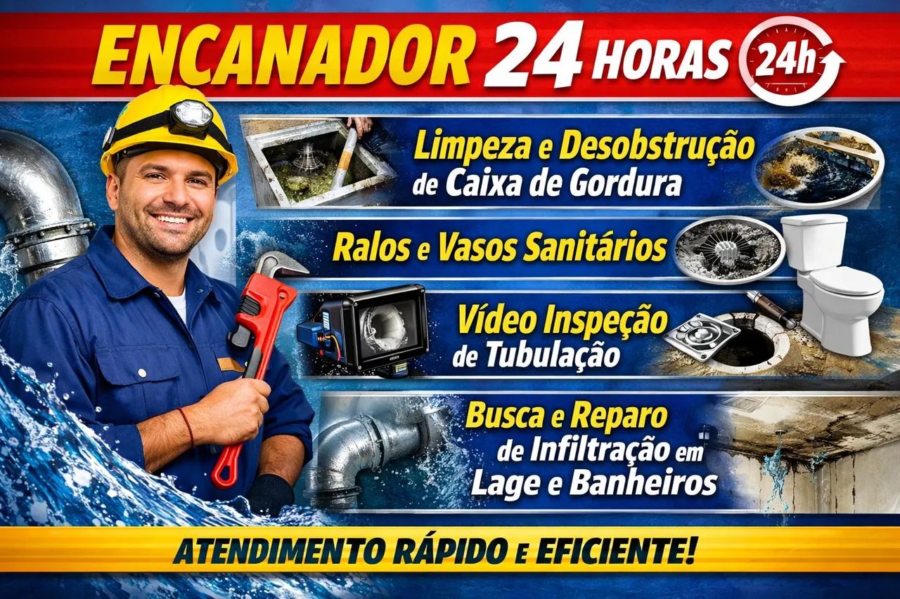Encanador 24 horas desentupimento 