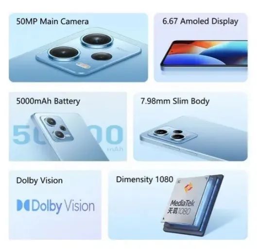 Celular REDMI NOTE 12 PRO 5G, BLACK, 8 / 256GB -  Dimensity 1080..  - Foto 5