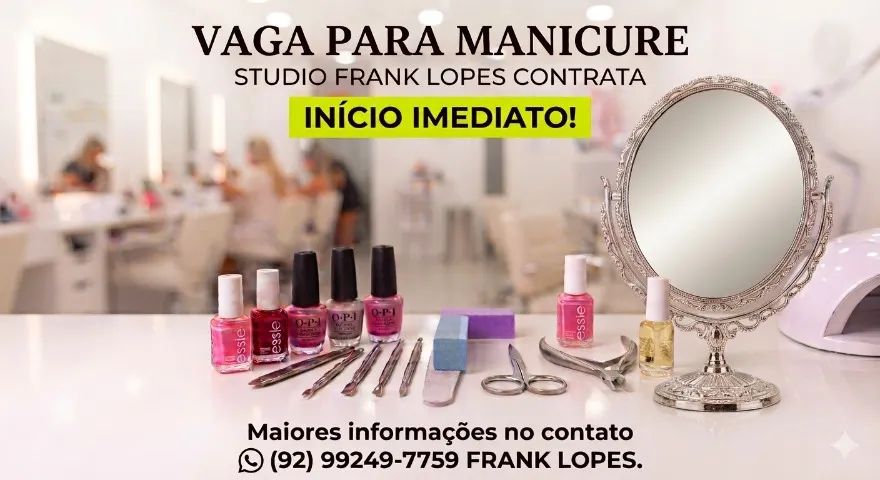 Vaga de Manicure para trabalhar em Studio
