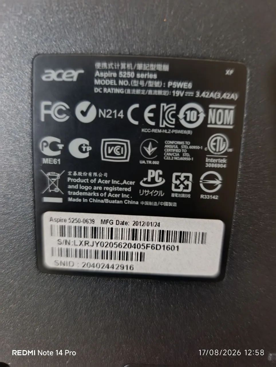 Notebook ACER 15" usado - Foto 3