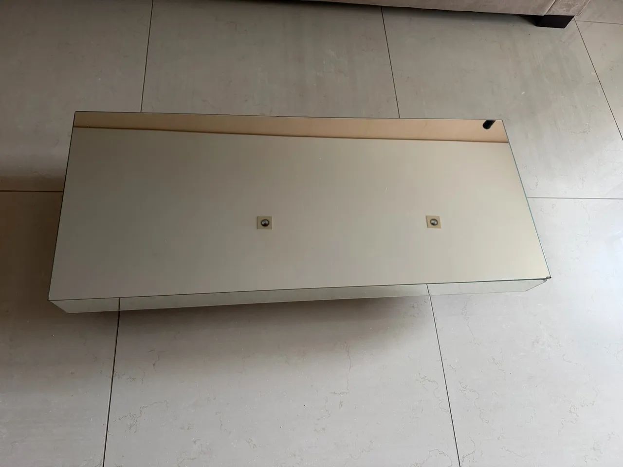 Mesa de centro espelhada retangular