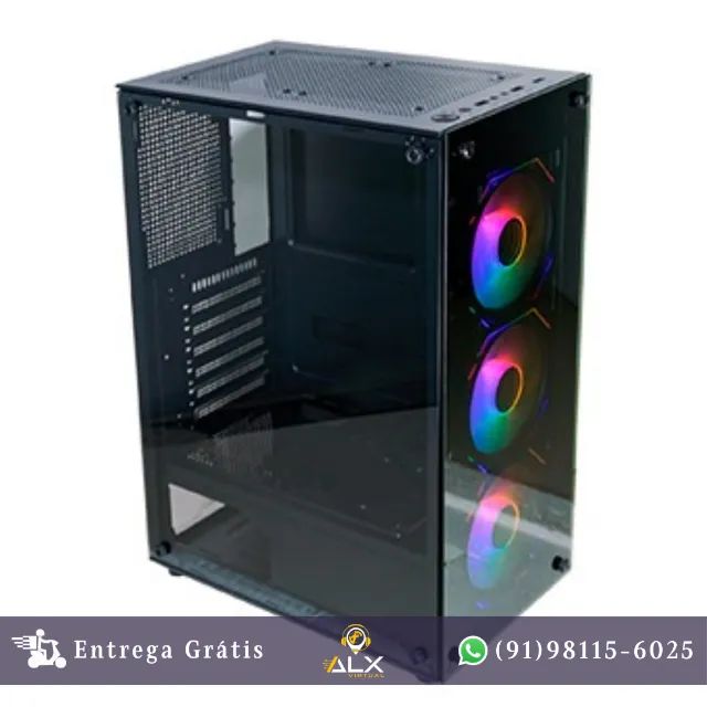 Gabinete Gamer Cg-70c5 Painel Vidro 3 Fans Aaxaf Multicolor *ENTREGA GRÁTIS*