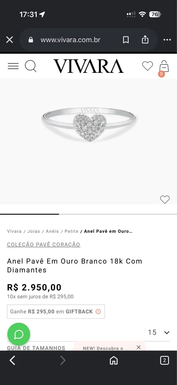 Anel ouro branco 18k  - Foto 5