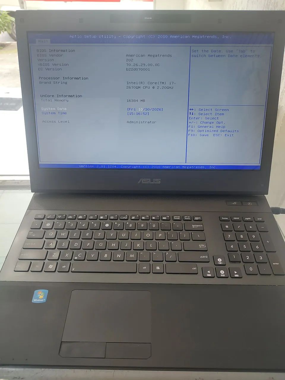 Notebook Asus Rog G74SX