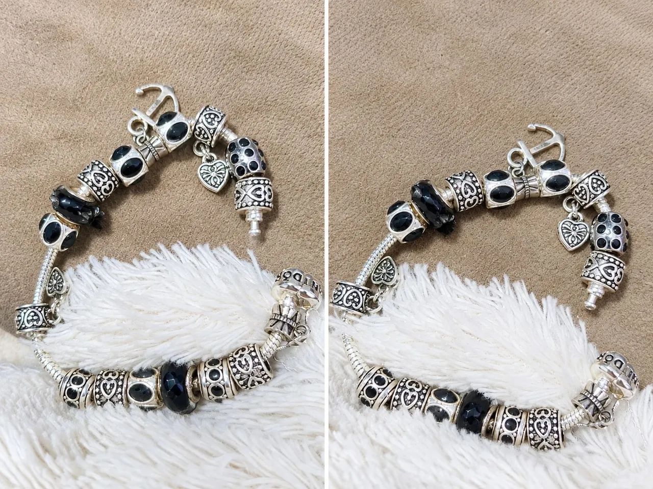 Pulseira de prata com berloques 