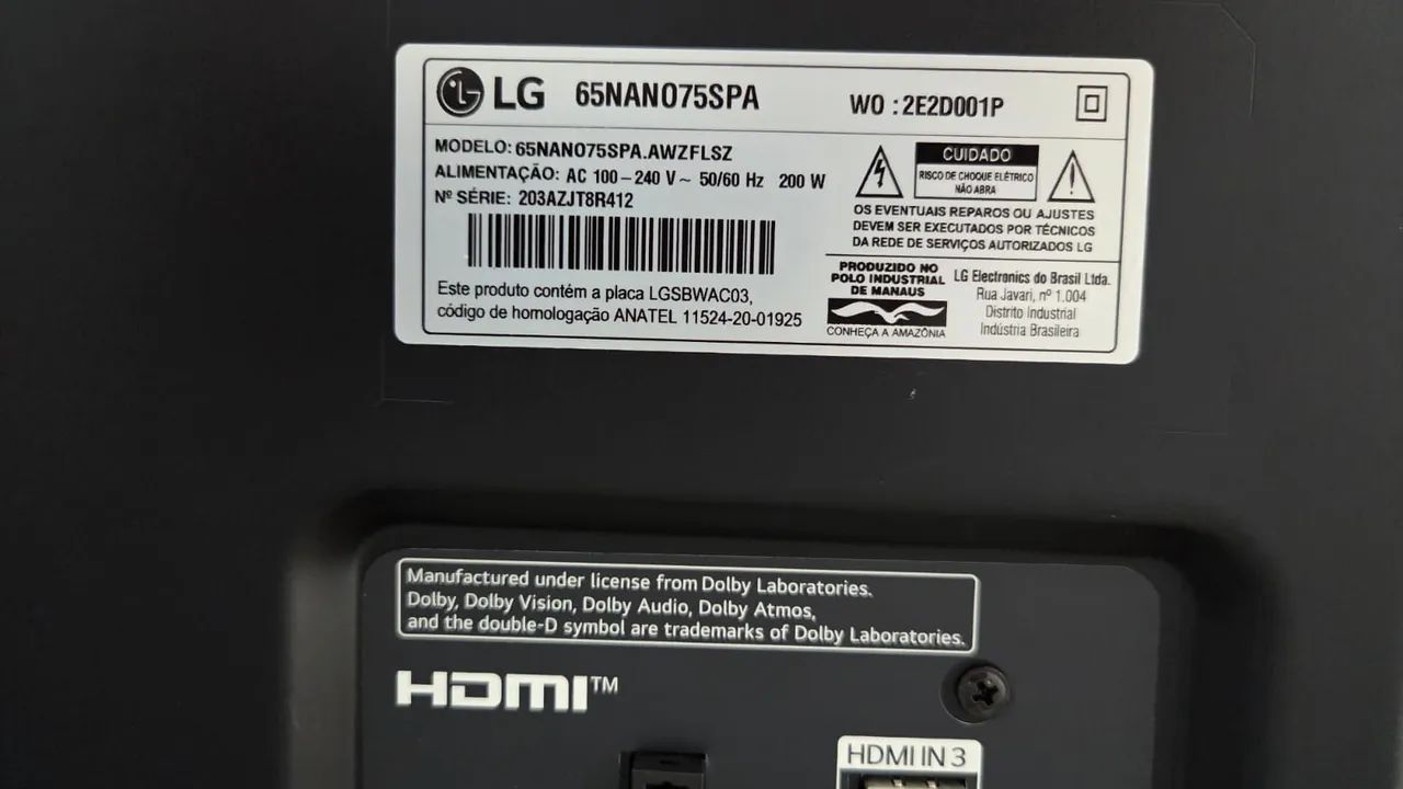 Tv Lg 65 polegadas nova com avaria - Foto 2