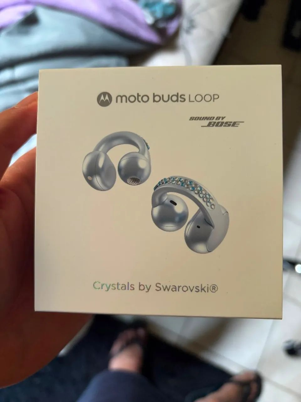 fone de ouvido motorola moto buds loop swarovski