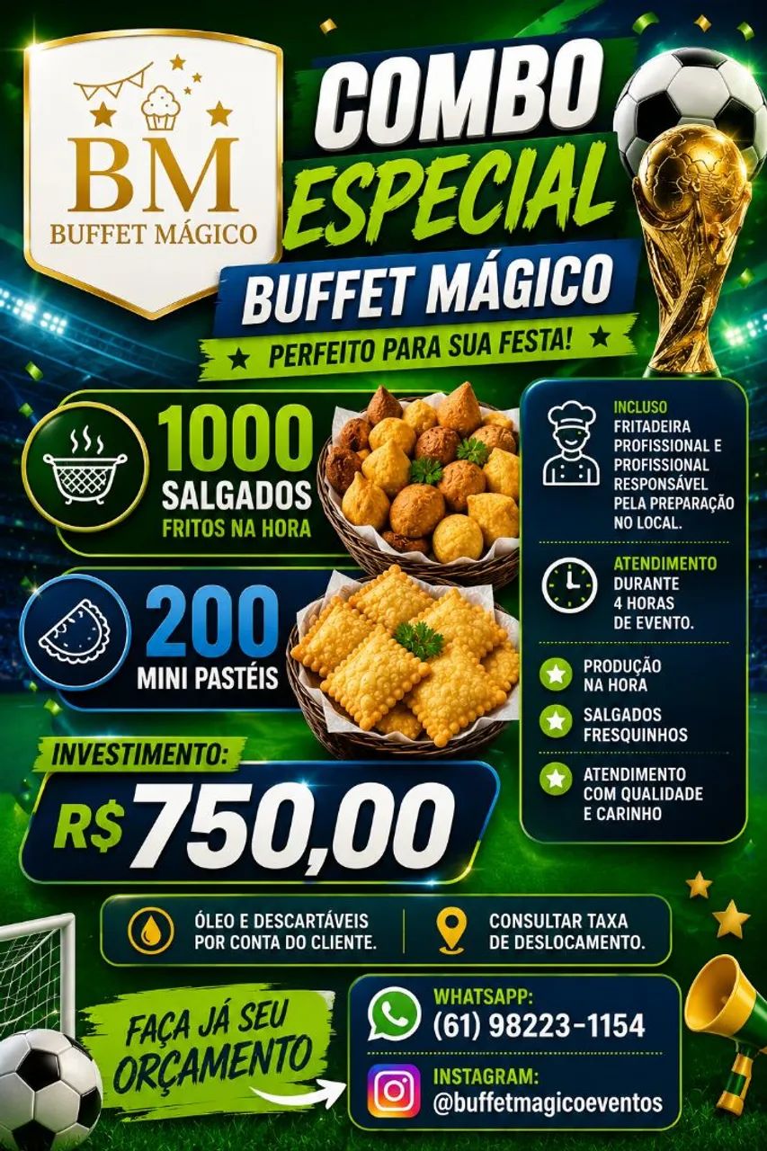 Salgados fritos na hora. 