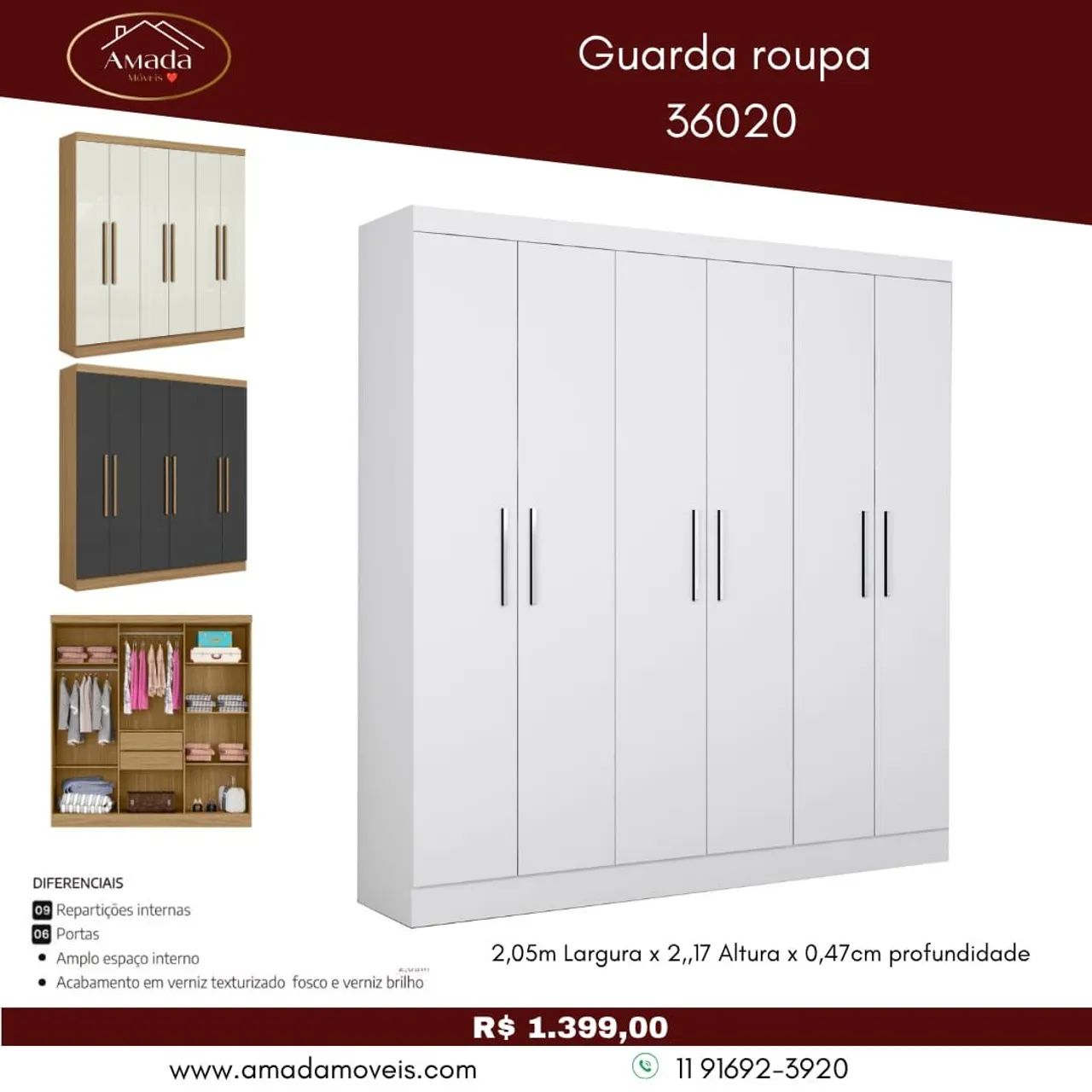 Guarda roupa 36020 - à pronta entrega 