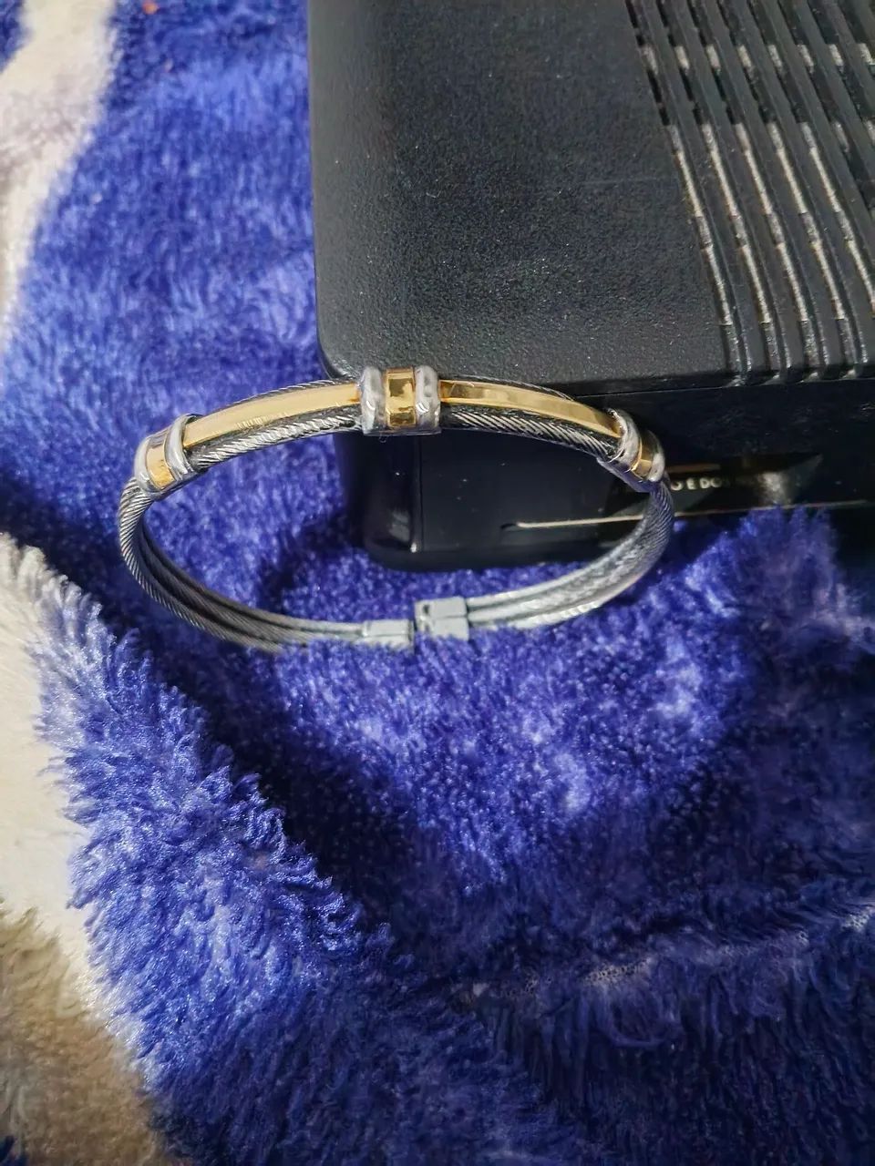 Bracelete de aço com ouro  - Foto 2