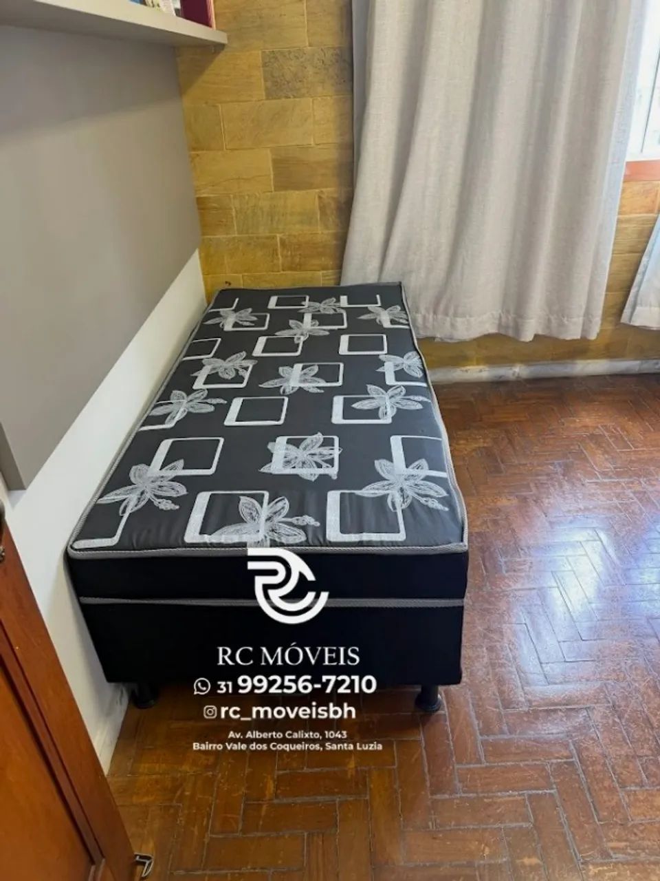 Cama box de solteiro 88x1.88 Molas Ensacadas Acoplado Direto da Fábrica - Foto 2