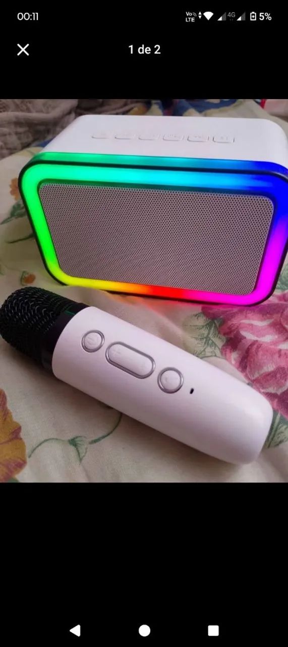 Caixinha de som bluetooth com microfone karaoke 451035596147937280