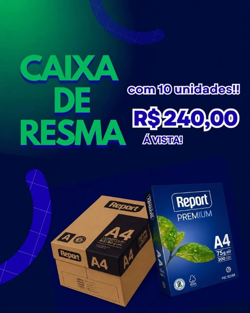  Resma de papel A4 Report 500 folhas