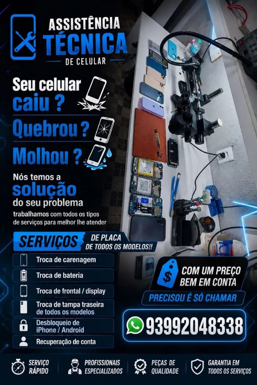 Assistência técnica de celulares e caixas de som