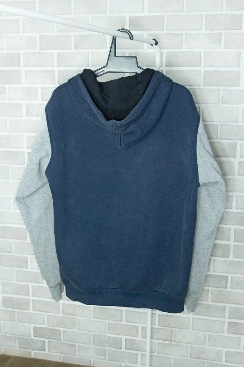 Blusa de Moletom Perfect Wave Azul e Cinza - Foto 2