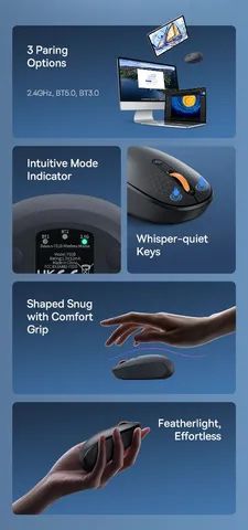 Baseus FO1B Tri-Mode Wireless Mouse (No Pix R$70.00)64617795887747122