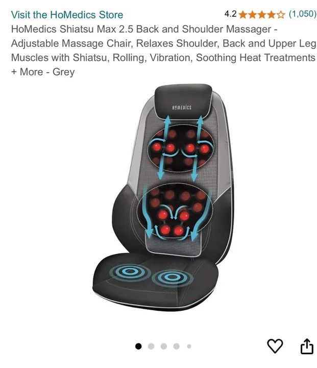 Massageador de Ombros e Costas HoMedics Shiatsu Max 2.5 - Novo