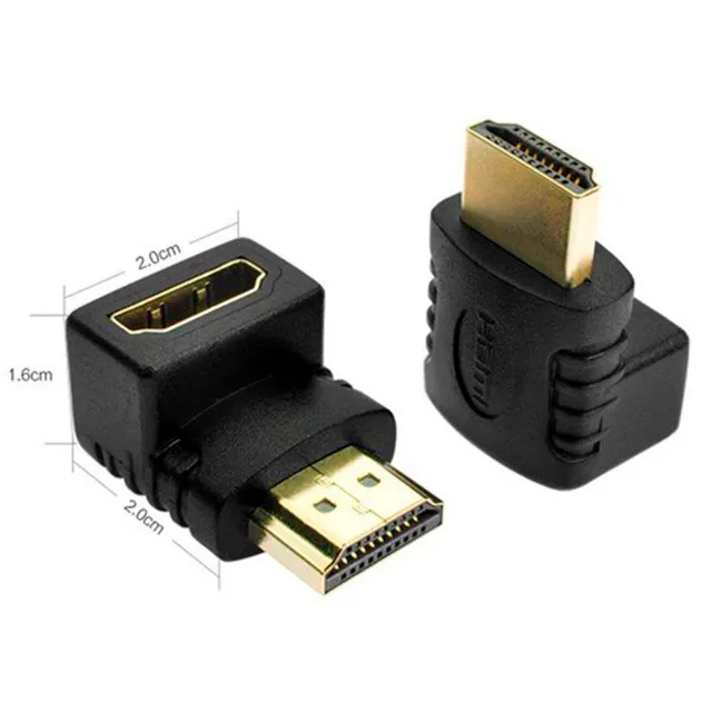 Adaptador HDMI Fêmea / HDMI Macho 90 Graus Video Audio 4k Hd 1080p