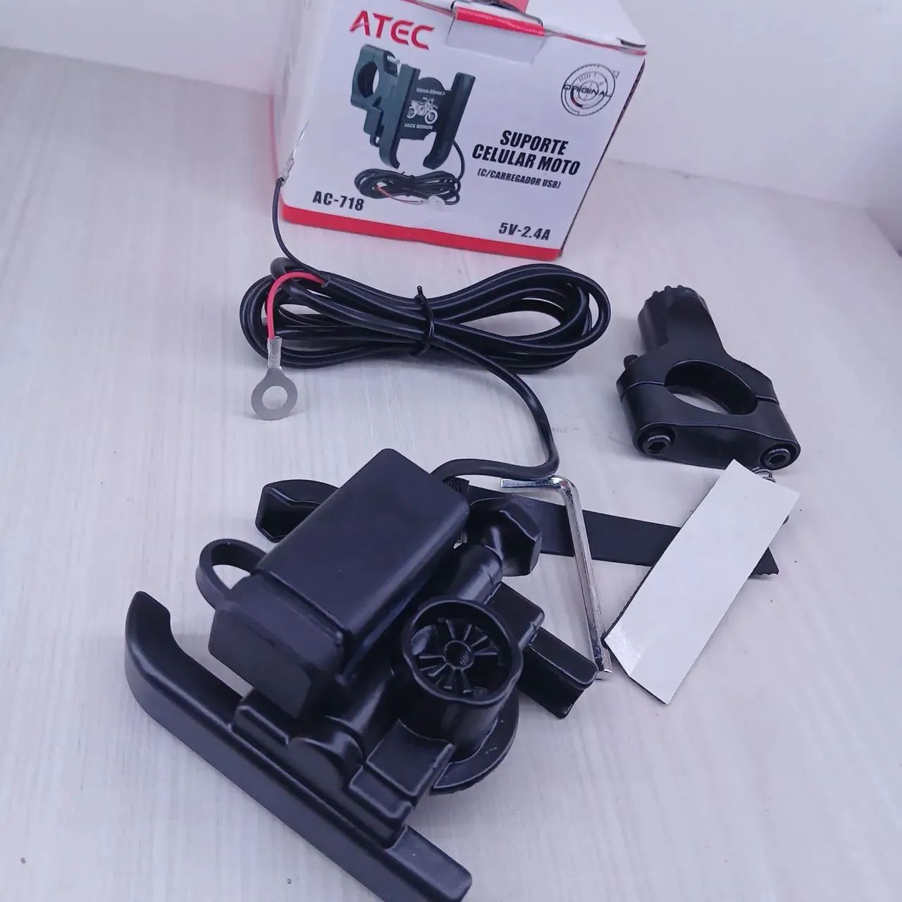 Suporte de Celular Para Moto Com Carregador USB  - Foto 2