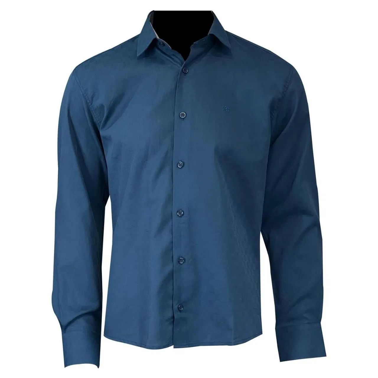 Camisa Social Masculina Azul Claro e azul escuro  n:5r - Foto 3