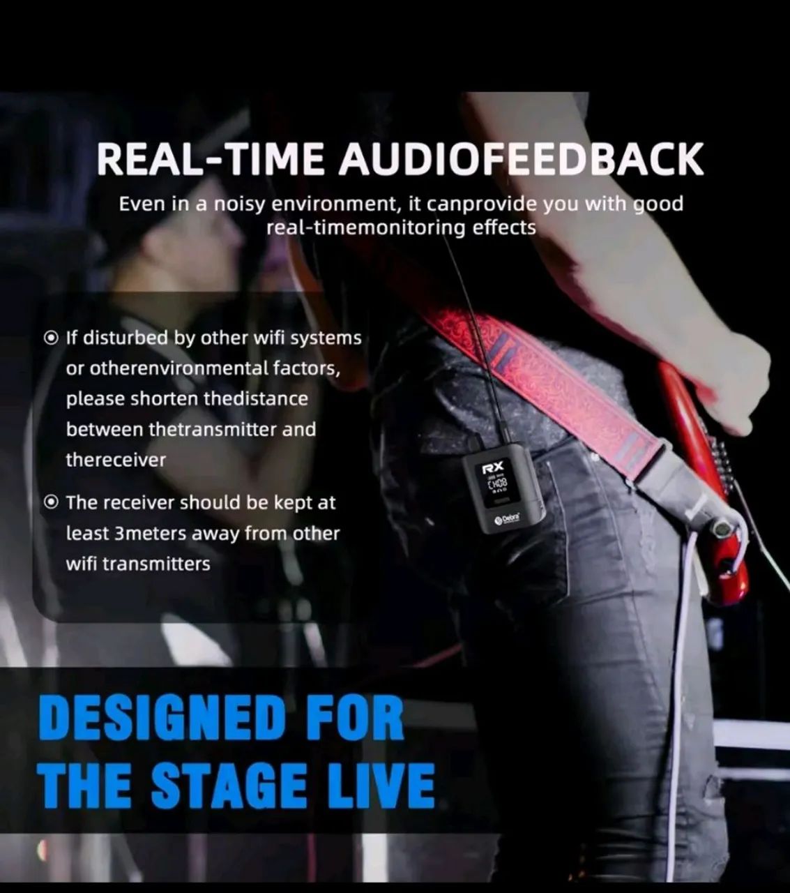 Retorno de Fone sem fio Debra St-mini sinal digital 2.4ghz - Foto 5