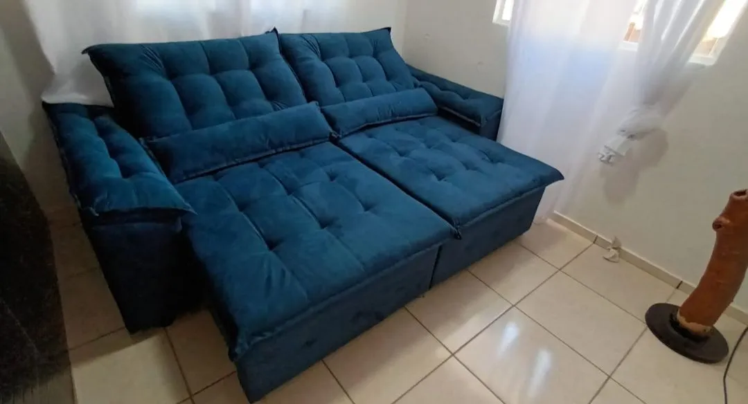 Sofá 2 lugares azul