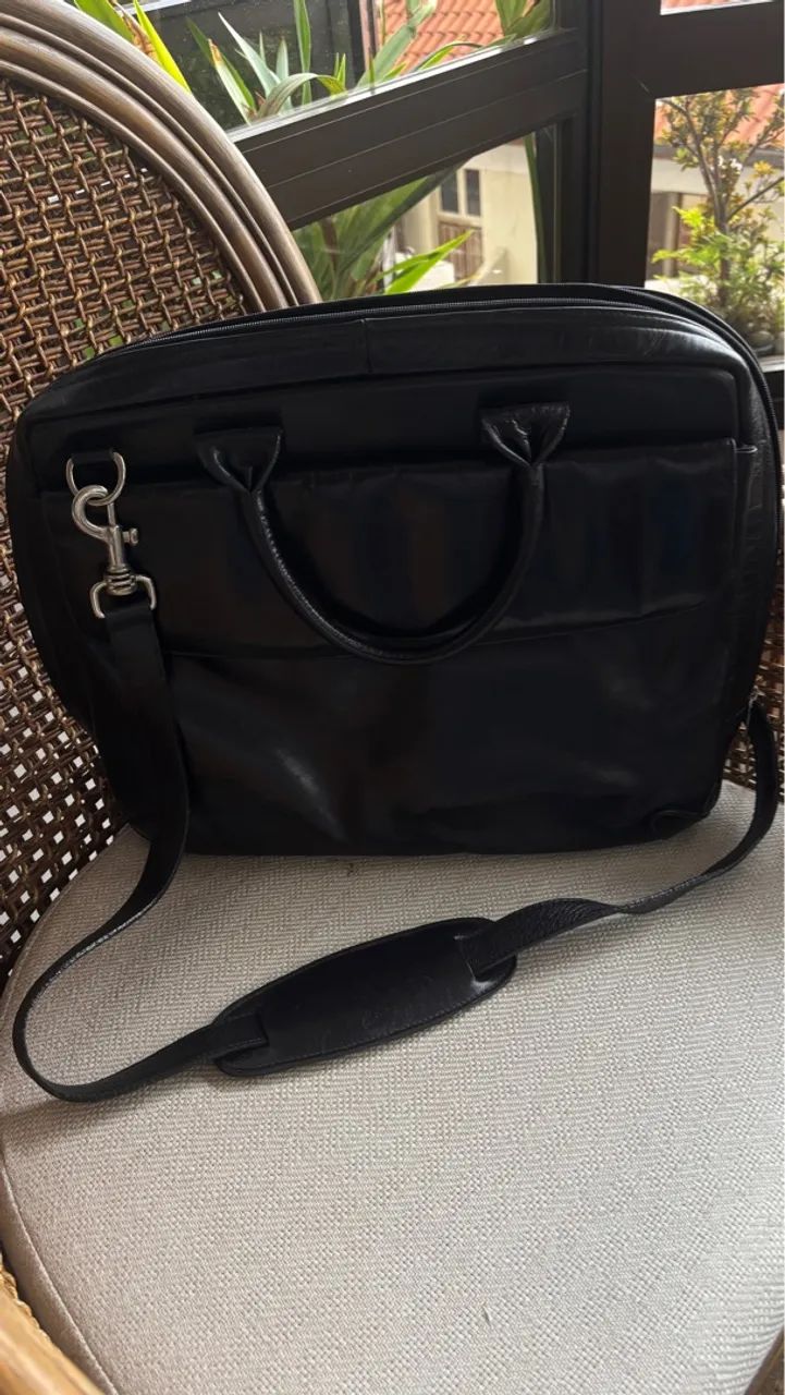 Bolsa Executiva de Couro Preta - Foto 5