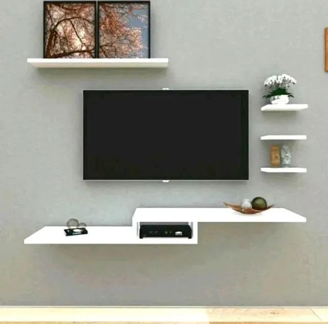 Rack Suspenso Para Salas Quartos 4 Nichos Prateleiras Branco